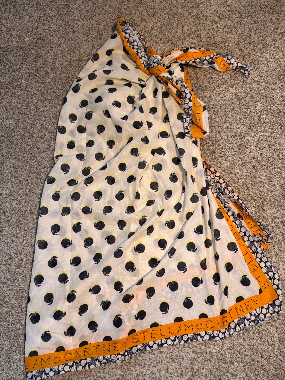Stella McCartney Ruched Oranges Organic Cotton Sarong
